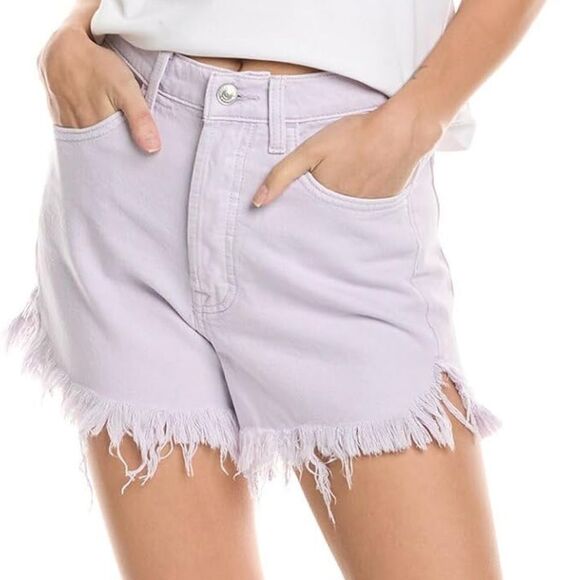 NWT 7 For All Mankind Easy Ruby Cut Off Jean Short- Lavender Size 29 - Picture 1 of 13